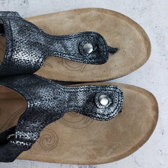 TAOS Lucy Thong Sandals Comfort Shoes Cork Platform Snakeskin Slip-On size 39 - Picture 11 of 11